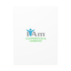 Inspirational wall art featuring "I Am Cooperation & Harmony" for home decor.