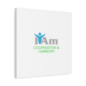 Inspirational wall art featuring "I Am Cooperation & Harmony" for home decor.