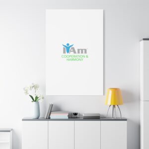 Inspirational wall art with "I Am Cooperation & Harmony" message for home decor.