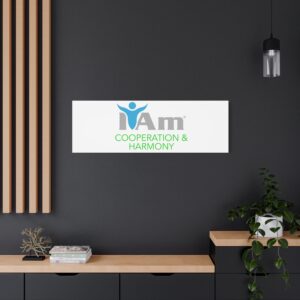 Inspirational wall art with "I Am Cooperation & Harmony" for home decor.