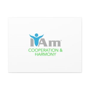 Inspirational wall art featuring "I Am Cooperation & Harmony" for home decor.