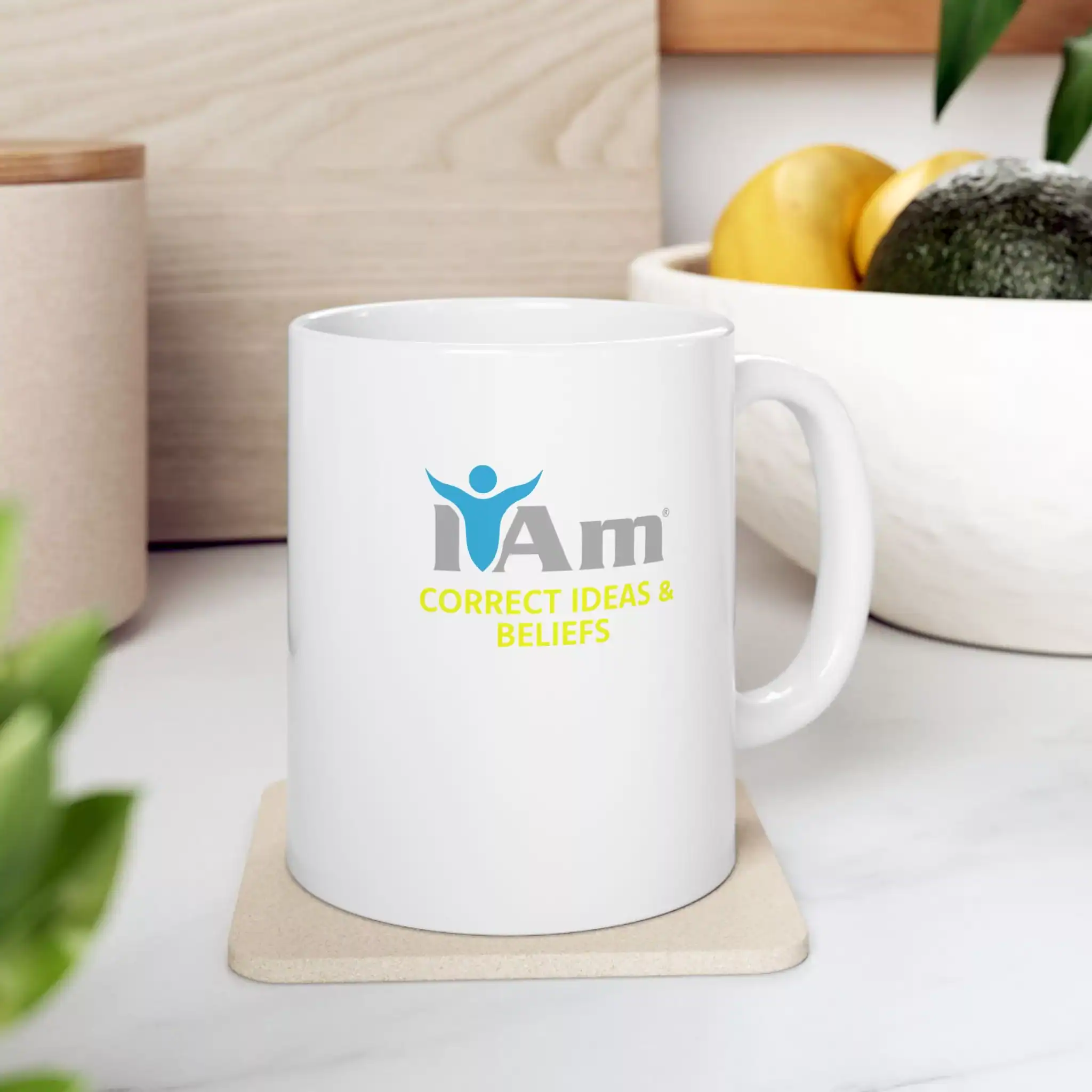 10231585459725848170_2048.webp Ceramic mug with "I Am Correct Ideas and Beliefs" design for motivational quotes.