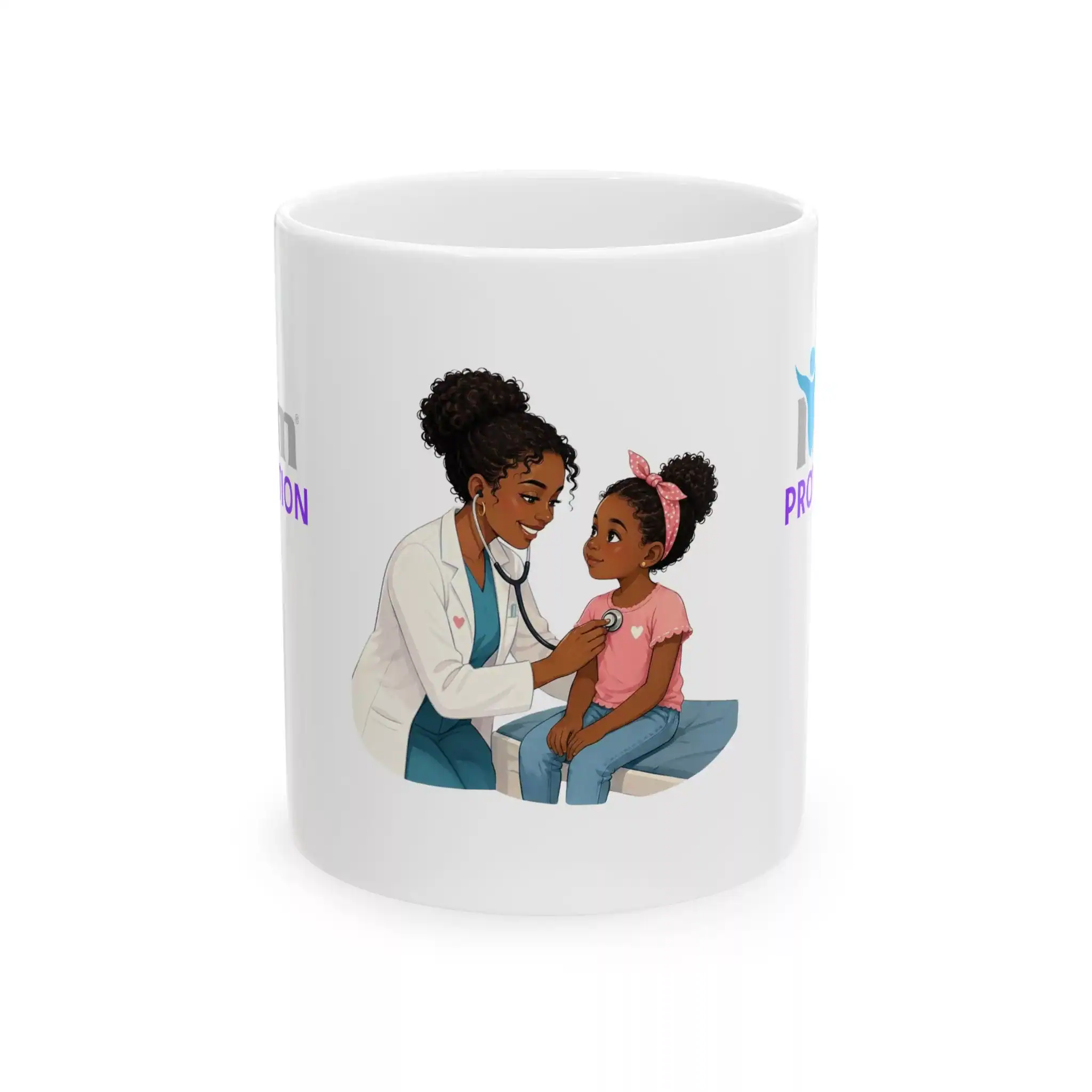 13774614032846290956_2048.webp "Doctor 2" ceramic mug with "I Am Protection" message, perfect for medical professionals and support.