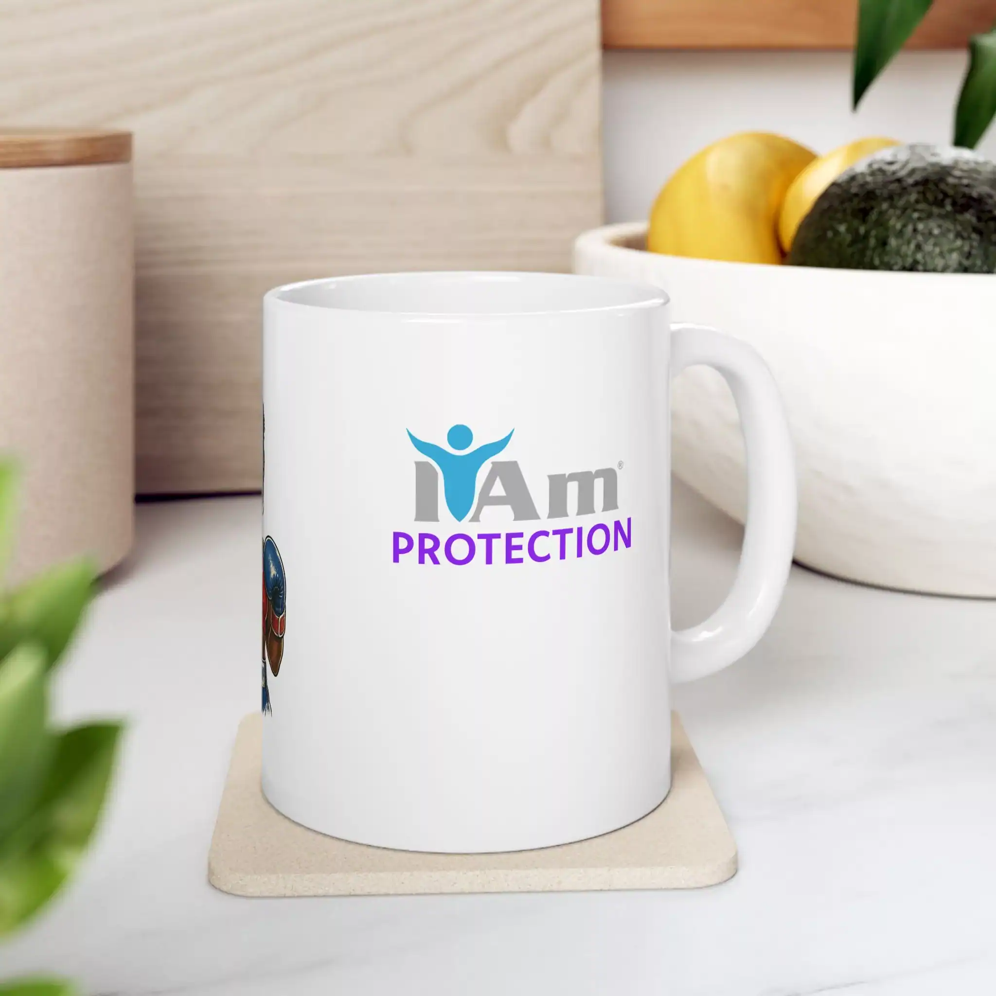 13915156784733127946_2048.webp Empowerment ceramic mug with "I Am Protection" message, 11oz and 15oz sizes, perfect for daily inspi.