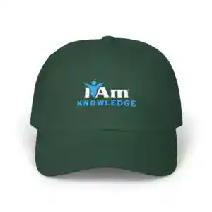 Empowered Knowledge Dad Cap with embroidered 'Knowledge' logo, perfect for educational and motivatio.