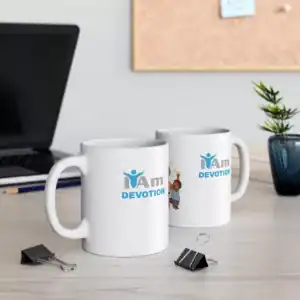 Bold Black Fathers Reality and Truth graphic ceramic mug, celebrating fatherhood and devotion.
