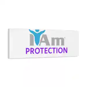 Inspirational wall art with 'I Am Protection' message and abstract figure design.