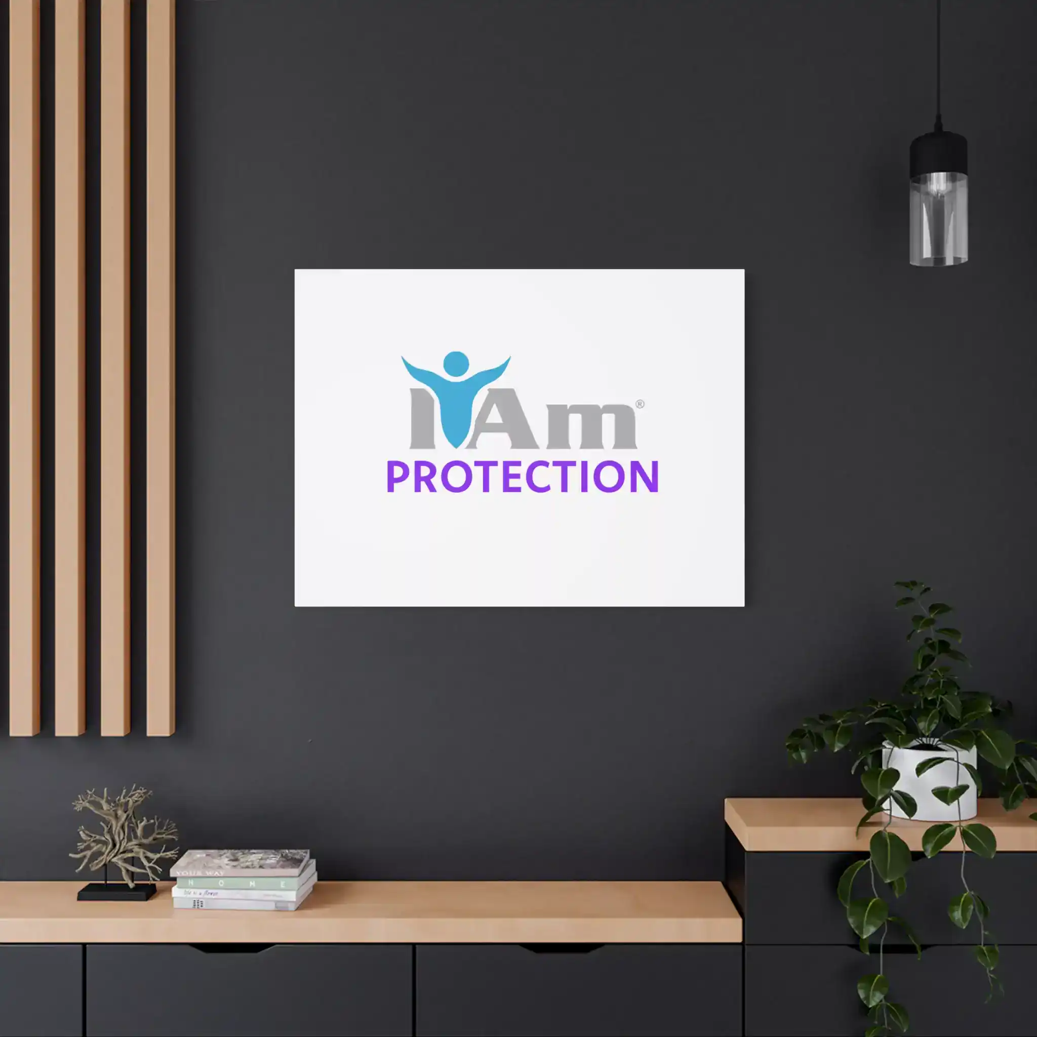 111941257362280901_2048.webp Inspirational wall art with protection theme on a dark wall.
