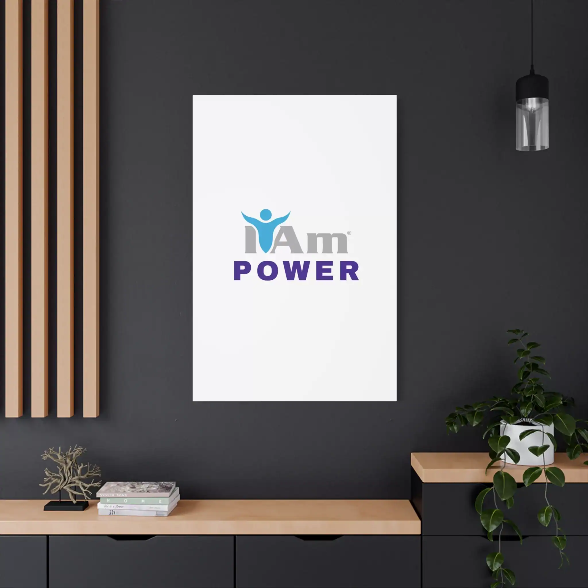 11288739921944730237_2048.webp Inspirational wall art with 'I Am Power' message on a white canvas.