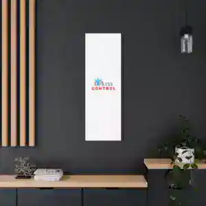 Minimalist wall art with 'I Am Control' message in modern home decor setting.