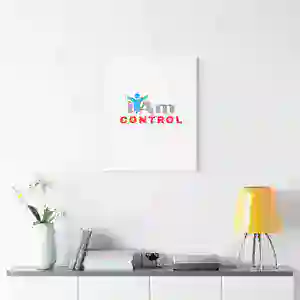 Inspirational wall art with the phrase 'I Am Control' on a white background.