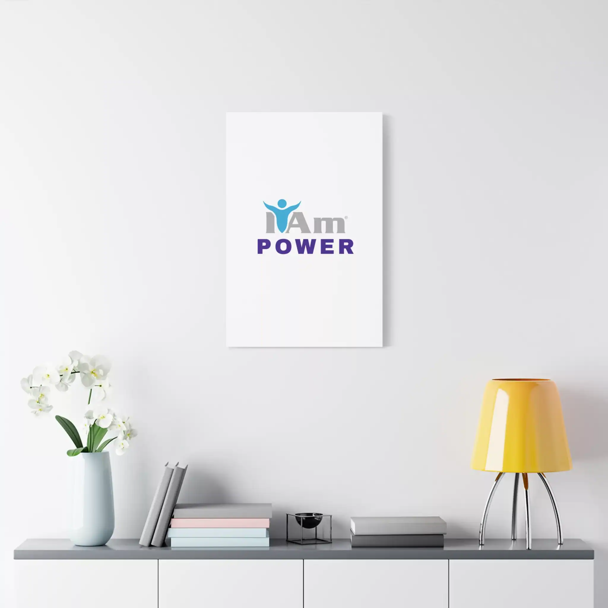 12354106855772867056_2048.webp Inspirational wall art with the phrase 'I Am Power' on a white wall.