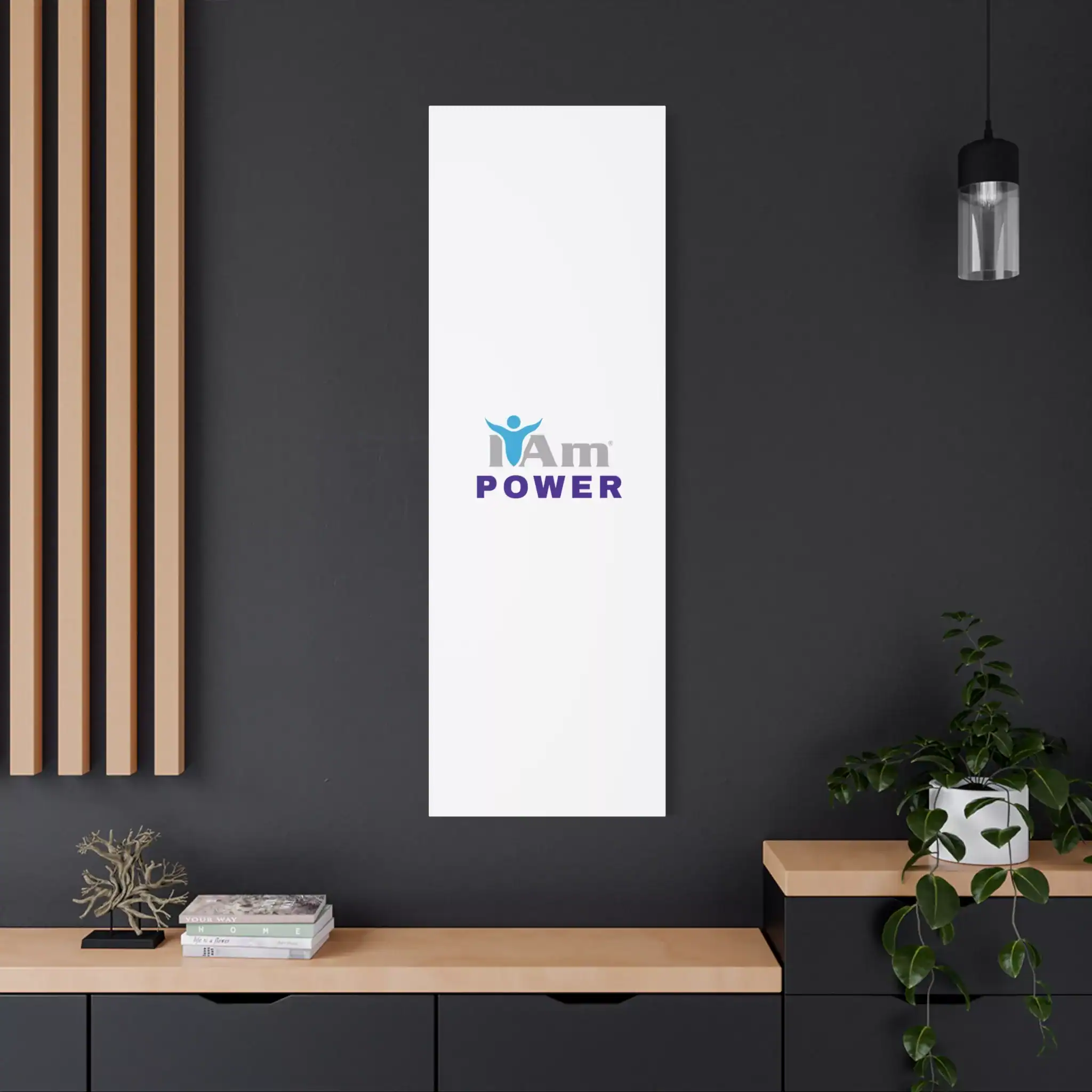 13384543178813192724_2048.webp Inspirational wall art with 'I Am Power' message on a white canvas.