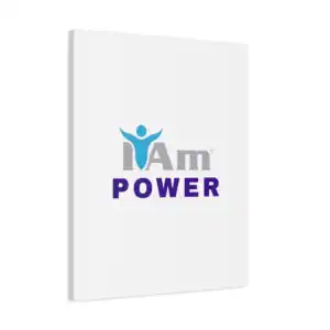 Inspirational wall art with 'I Am Power' message on canvas.
