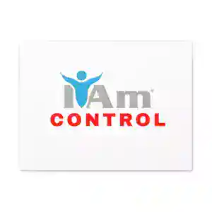 Inspirational 'I Am Control' wall art with human figure and bold text.