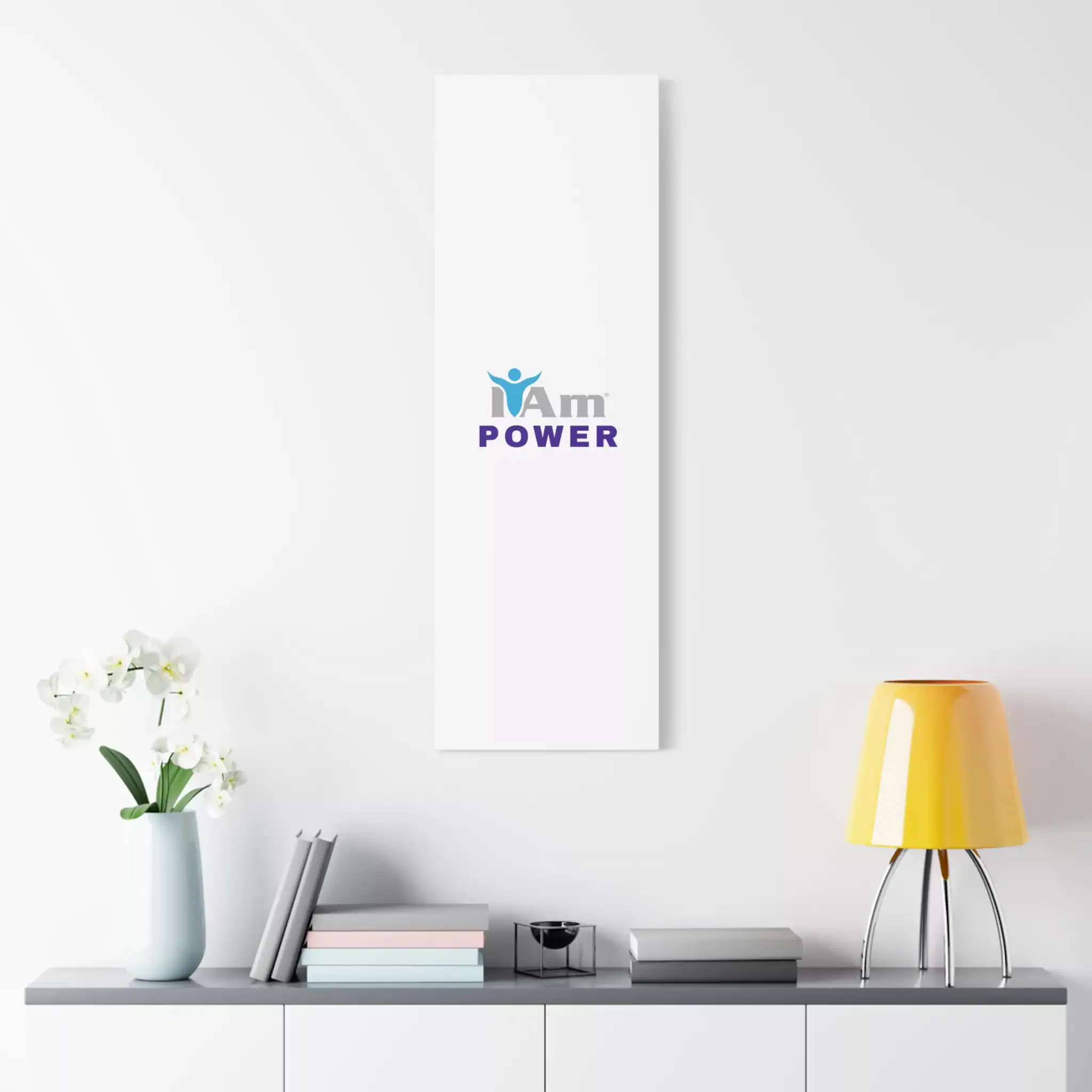 14707615402710715010_2048.webp Inspirational wall art with 'I Am Power' message on a white canvas.