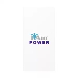 Inspirational 'I Am Power' text with a person icon on a white background.