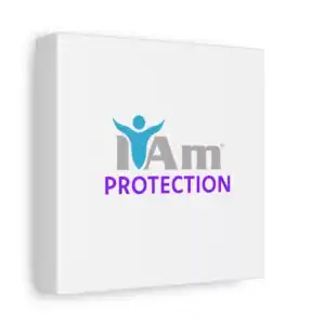 Inspirational wall art with 'I Am Protection' message on canvas.