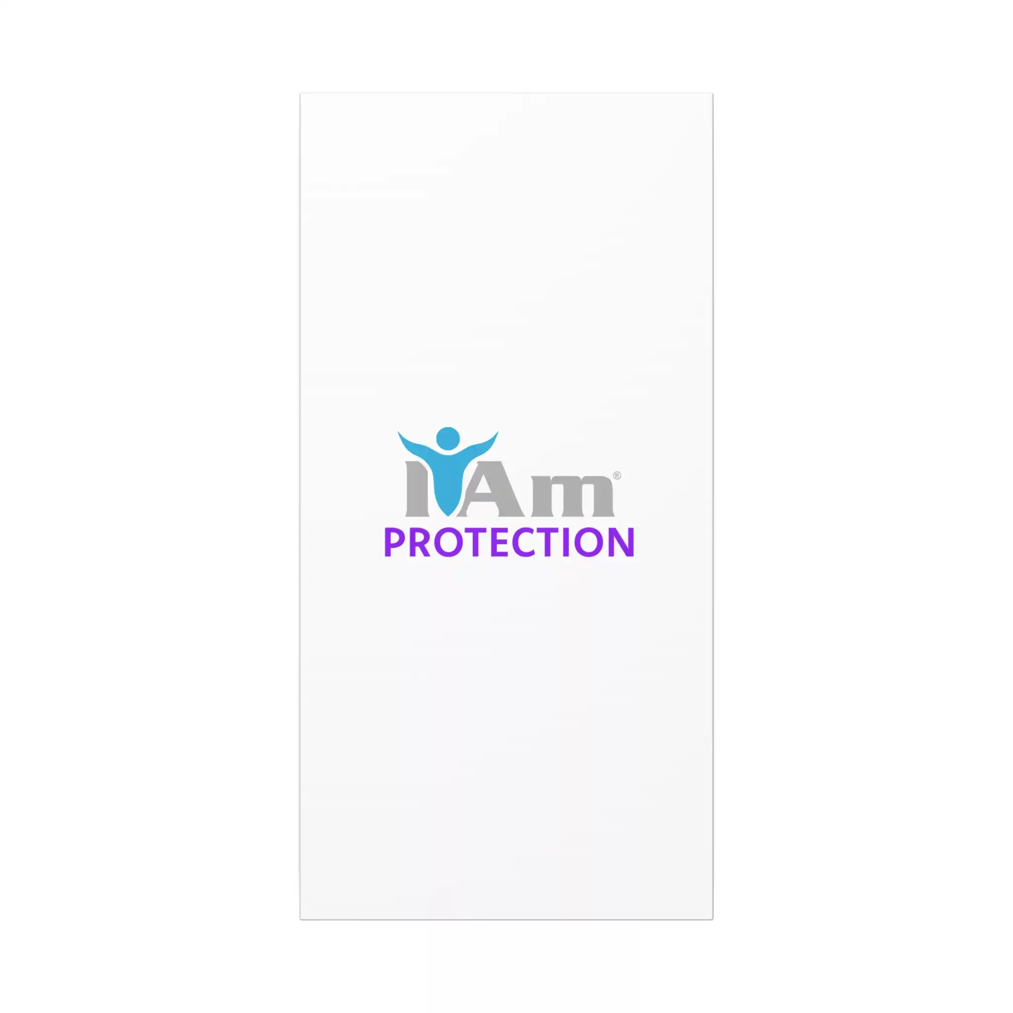 15390260282413036900_2048.webp I Am Protection logo on a white canvas wall art piece.