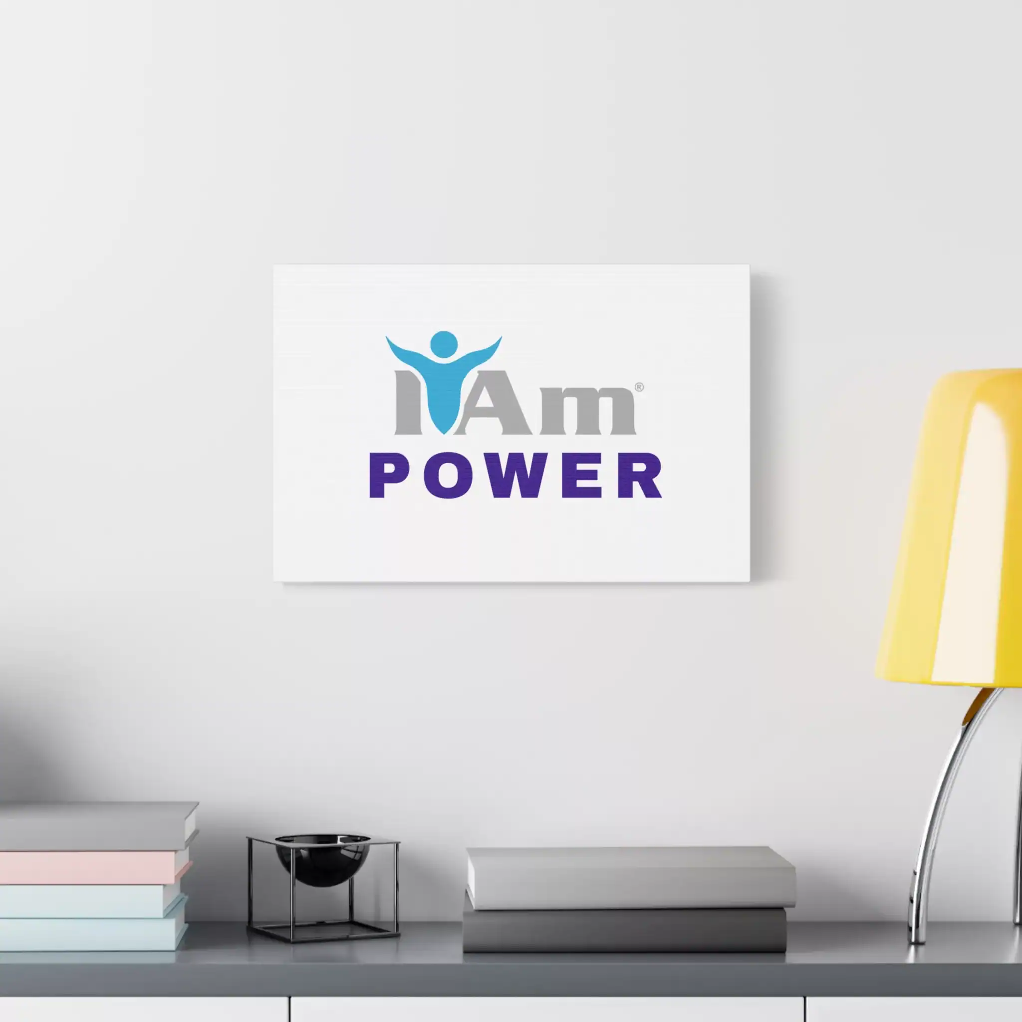 16134034973631549464_2048.webp Inspirational wall art with 'I Am Power' message and figure icon.
