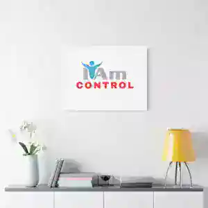 Inspirational wall art with 'I Am Control' message for home decor.