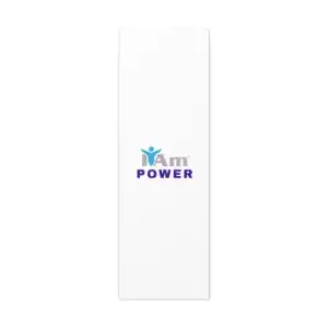 Inspirational wall art with 'I Am Power' message and figure icon.