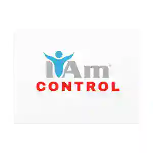 I Am Control logo with a blue figure and bold text for home decor.