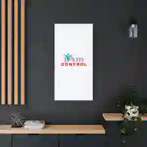 Modern wall art with 'I Am Control' text in a stylish home decor setting.