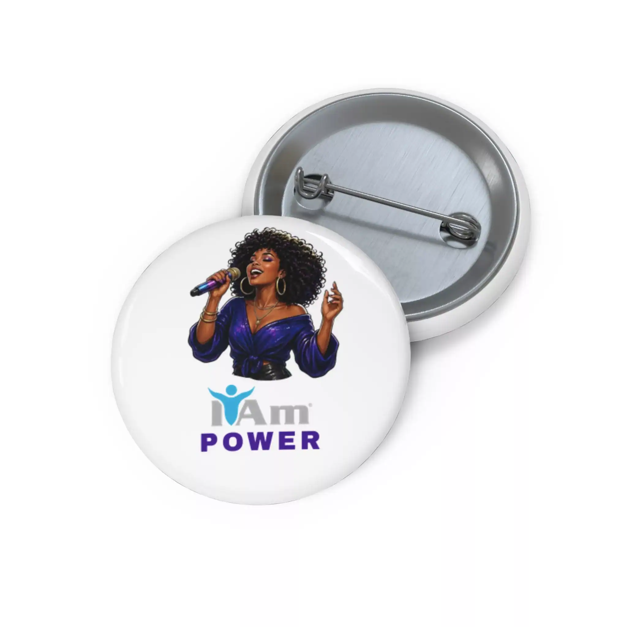 16966508220984947674_2048.webp Empowerment badge featuring a singer with microphone and 'I Am Power' text.