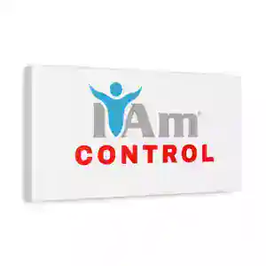I Am Control Canvas Wall Art with inspirational message for home decor.