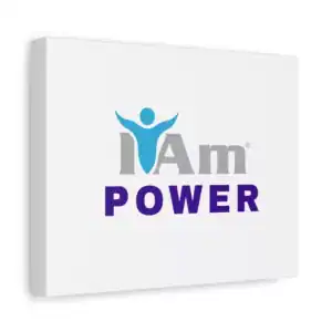 Inspirational wall art with 'I Am Power' message and human figure design.