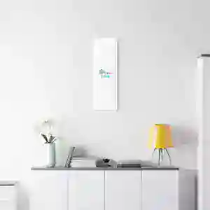 Minimalist wall art with 'I Am Law' quote in a modern office setting.