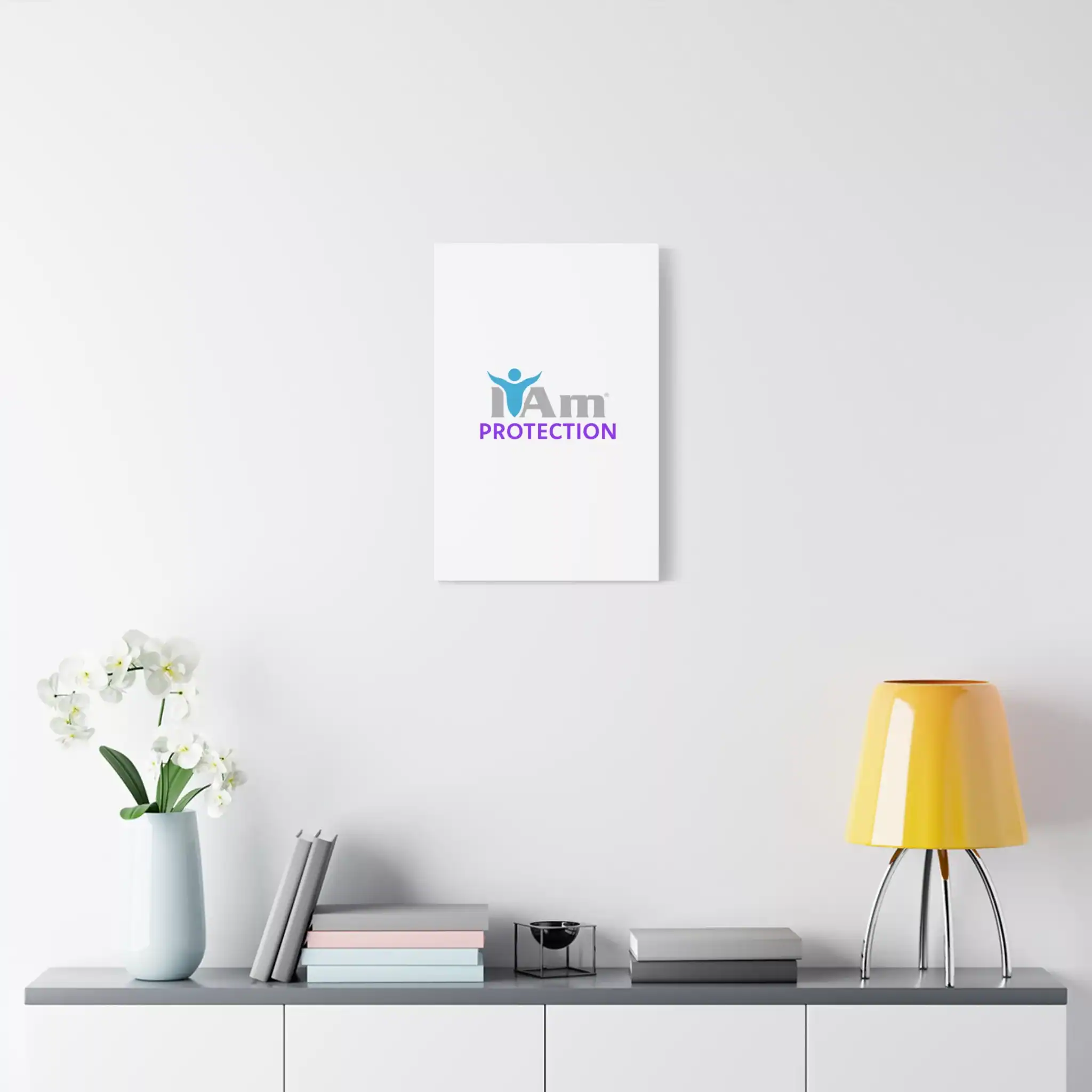 192986347746692330_2048.webp Minimalist wall art with 'I Am Protection' text on a white canvas.