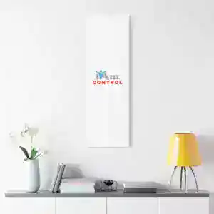 Inspirational wall art with 'I Am Control' message in modern home decor setting.