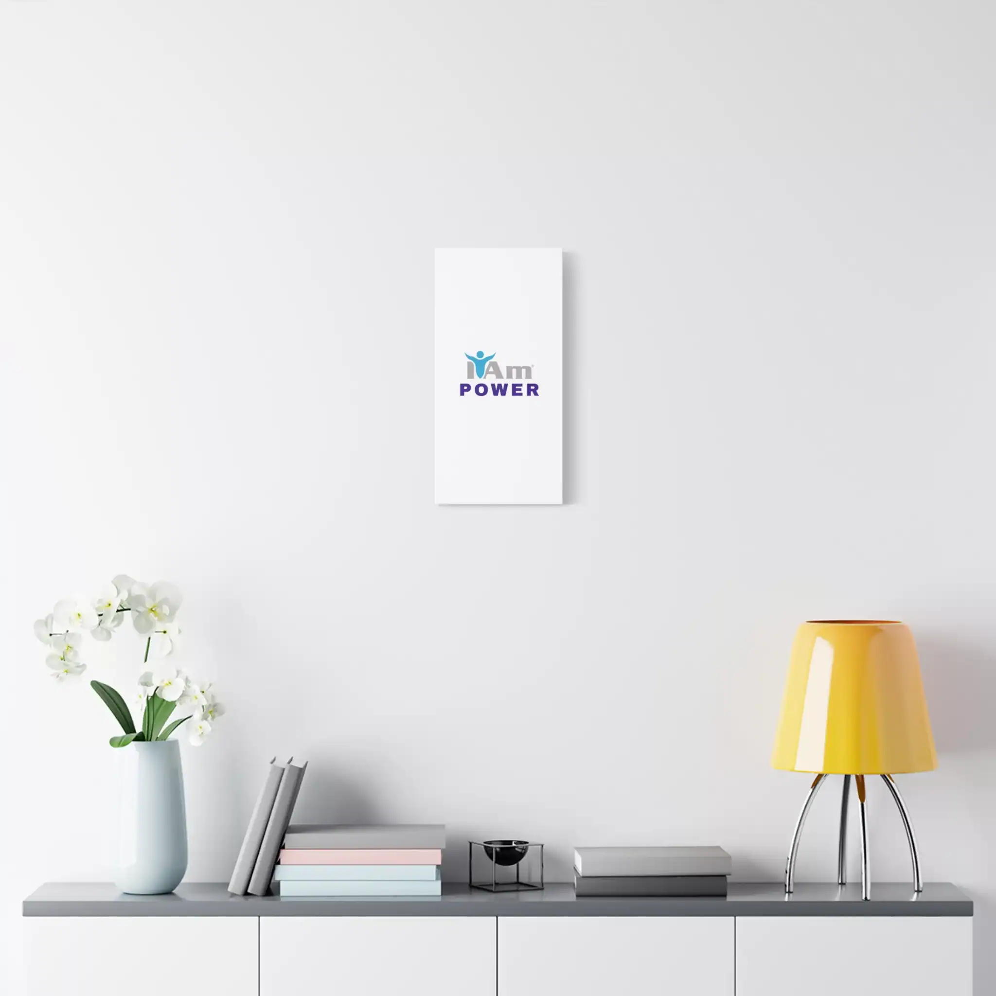 2923070035046494061_2048.webp Inspirational 'I Am Power' canvas wall art on a white wall.