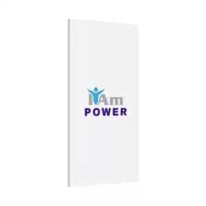 Inspirational wall art with 'I Am Power' message and a human figure icon.