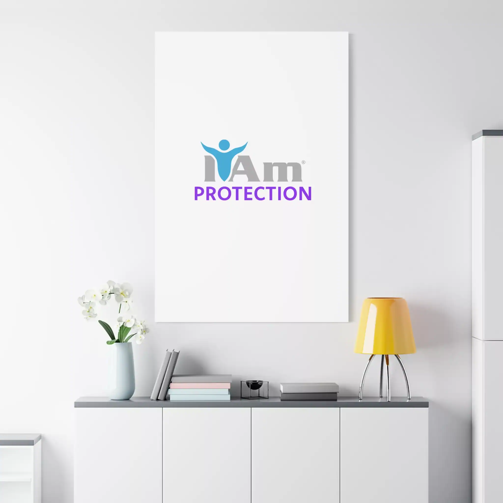 3150504861972347448_2048.webp Inspirational wall art with 'I Am Protection' message on a white background.