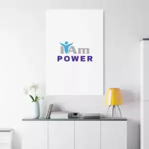 Inspirational 'I Am Power' canvas wall art with a modern design.