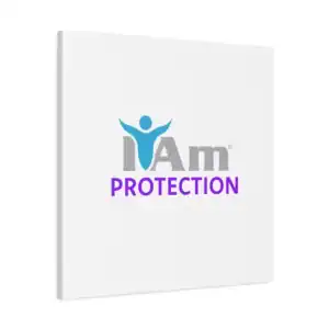 Inspirational wall art with 'I Am Protection' message and human figure design.