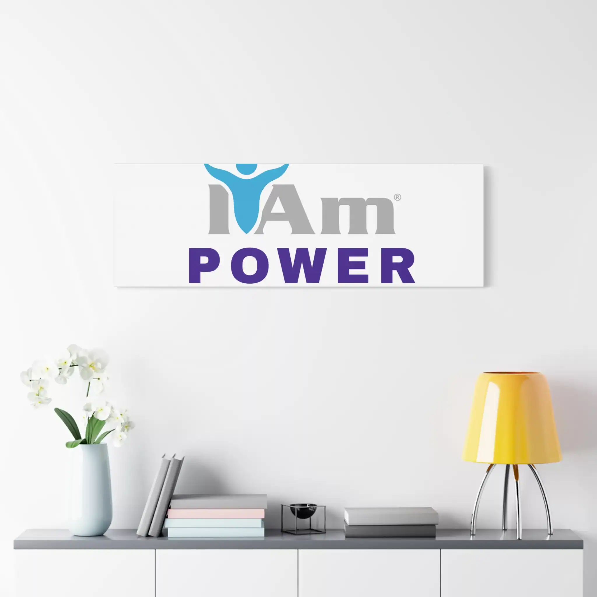 345053815309912385_2048.webp Inspirational wall art with 'I Am Power' message in a modern home setting.