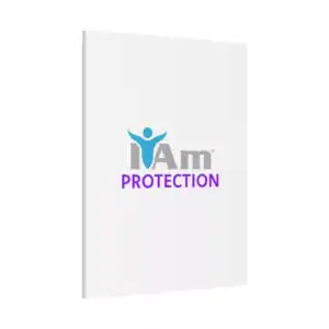 Inspirational wall art with 'I Am Protection' message and logo design.