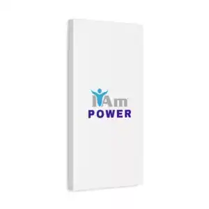 Inspirational wall art with 'I Am Power' message on a white canvas.