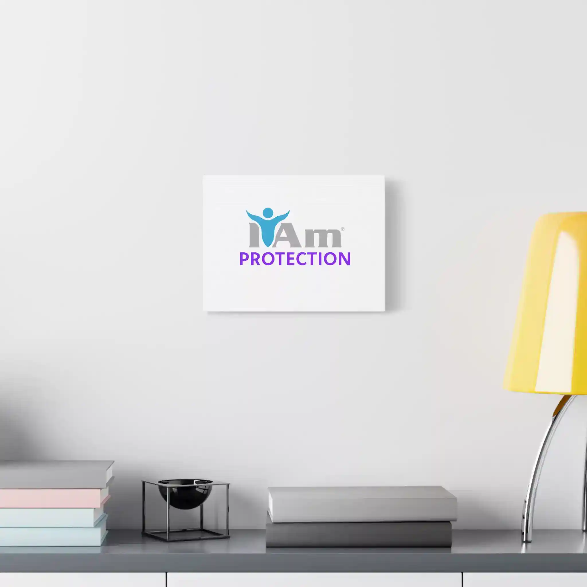 3699102501767145595_2048.webp Inspirational wall art with 'I Am Protection' message on a white wall.