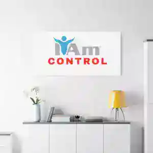 Inspirational wall art with 'I Am Control' message for home decor.