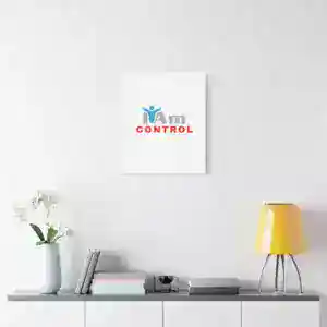 Inspirational wall art with the phrase 'I Am Control' on a white background.