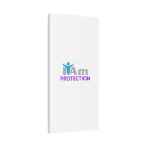 I Am Protection Canvas Wall Art with a blue figure and purple text.