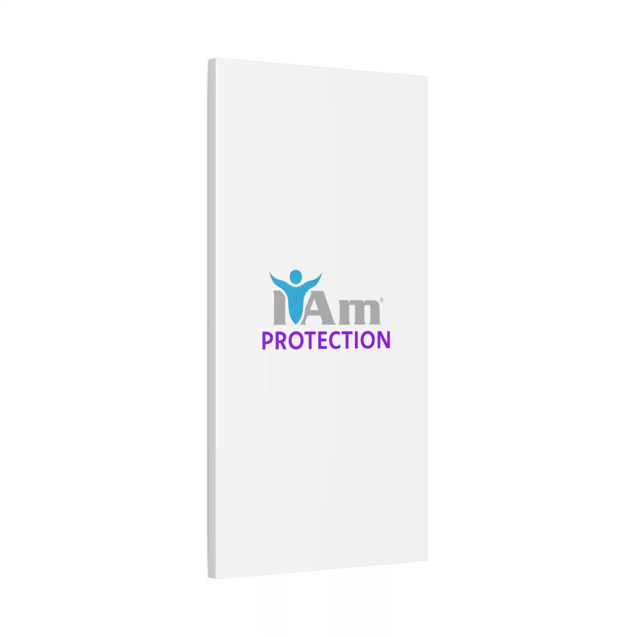 5090335545183100559_2048.webp I Am Protection Canvas Wall Art with a blue figure and purple text.