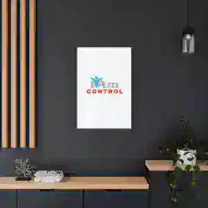 Inspirational wall art with 'I Am Control' message in modern home decor setting.