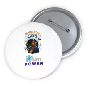 Empowerment badge with GPS and Trailblazer logo for inventors and builders.