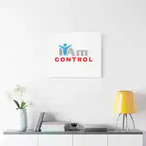 Inspirational wall art with 'I Am Control' message for home decor.